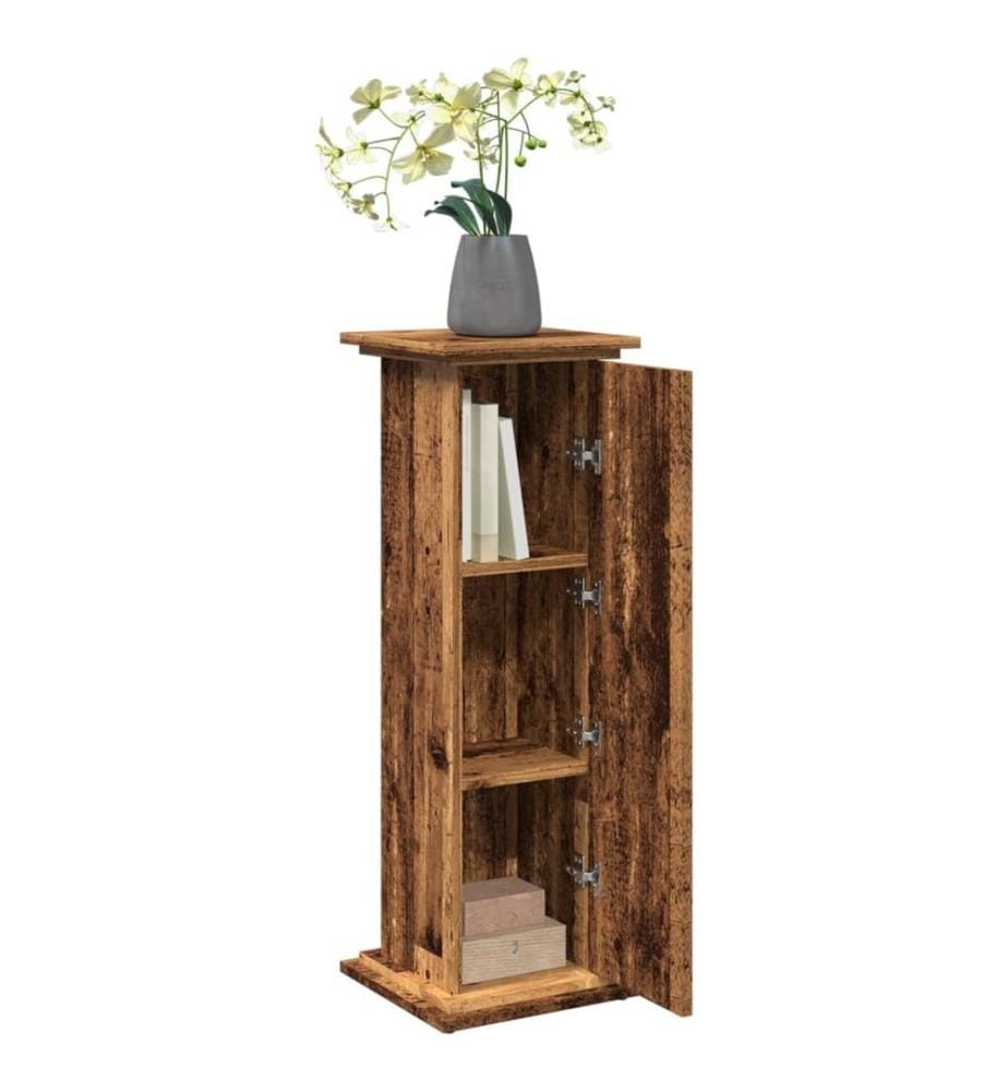 Piédestal avec rangement vieux bois bois d'ingénierie