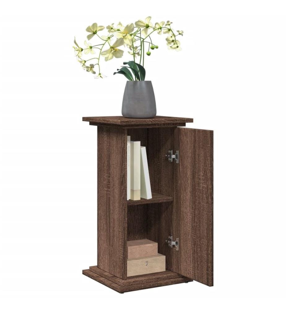Piédestal avec rangement chêne marron bois d'ingénierie