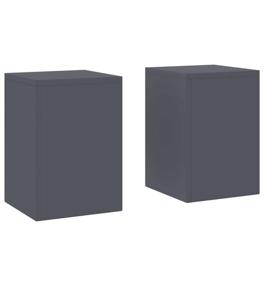 Support de Plante 2 pcs Anthracite 24 x 24 x 35 cm Acier