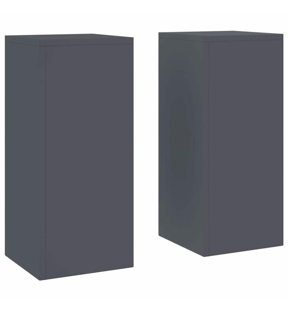 Support de Plante 2 pcs Anthracite 24 x 24 x 55 cm Acier