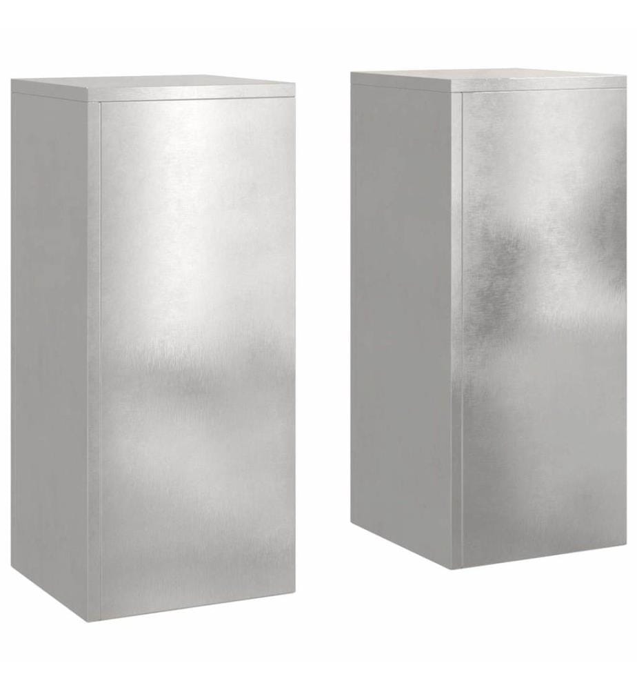 Support de Plante 2 pcs Argent 24 x 24 x 55 cm Acier inoxydable