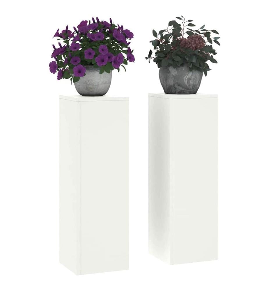 Support de Plante 2 pcs Blanc 24 x 24 x 75 cm Acier