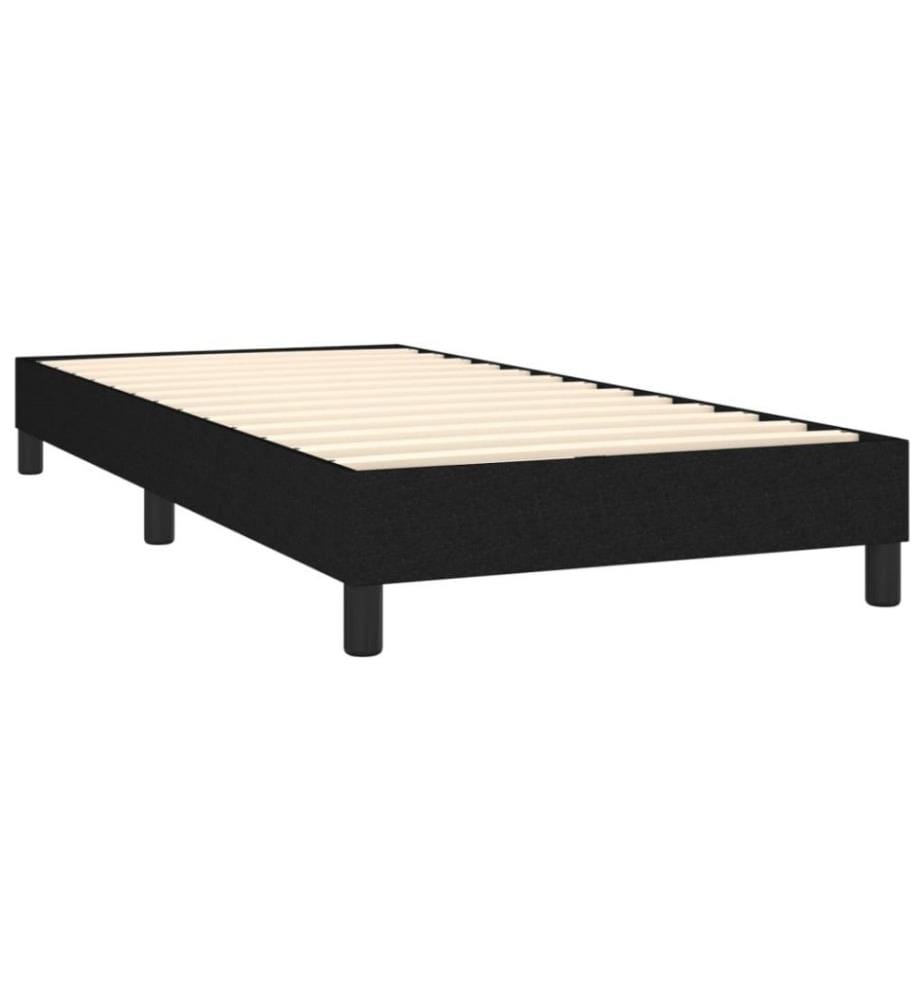 Lit à sommier tapissier avec matelas Noir 90x190 cm Tissu