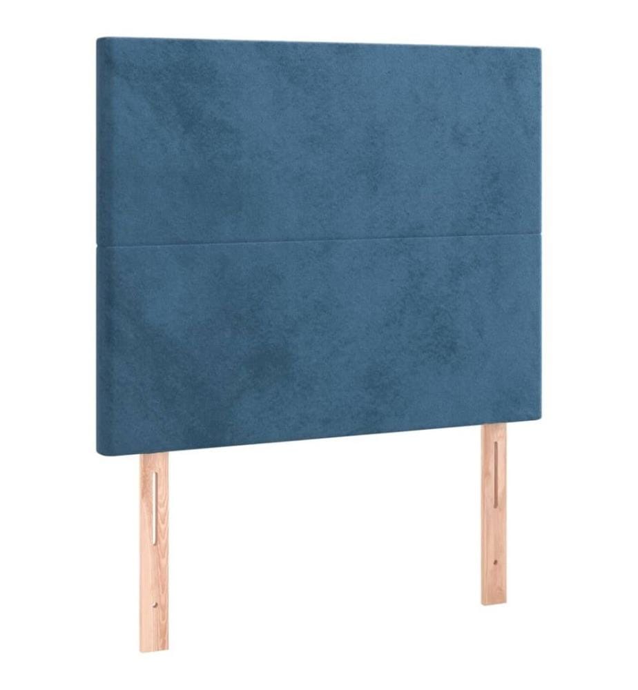 Lit à sommier tapissier avec matelas Bleu foncé 90x190 cm