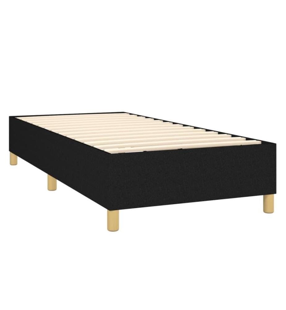Lit à sommier tapissier avec matelas Noir 90x190 cm Tissu