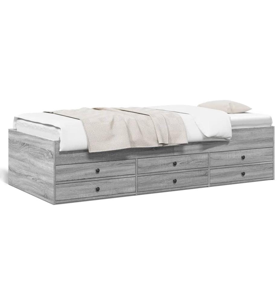 Tagesbett mit Schubladen Grau Sonoma 90x190 cm Holzwerkstoff
