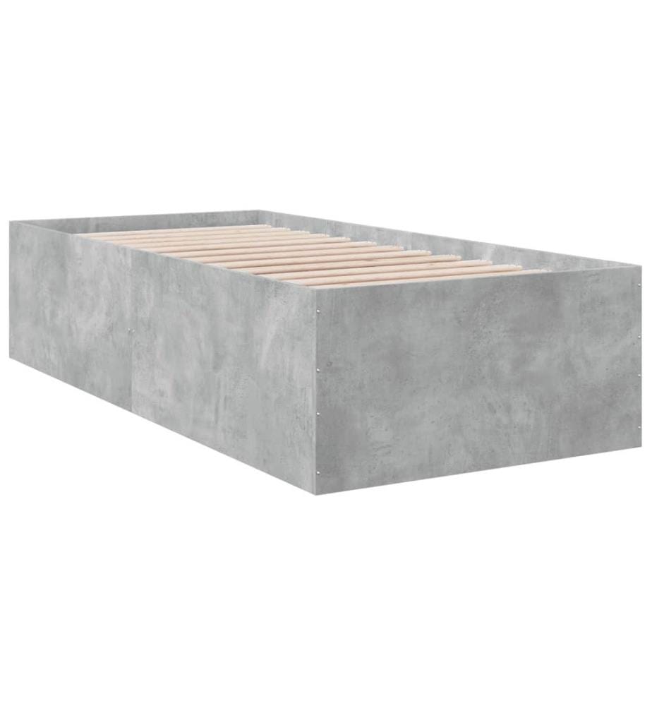 Bettgestell Betongrau 90x190 cm Holzwerkstoff