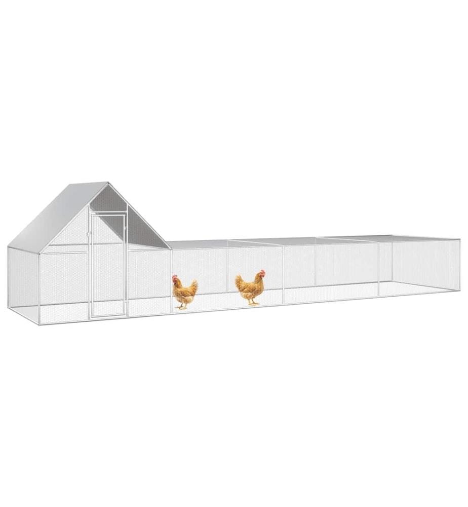 Poulailler 8 x 2 x 2 m Acier galvanisé