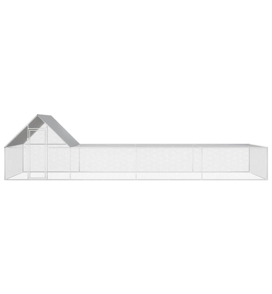 Poulailler 8 x 2 x 2 m Acier galvanisé