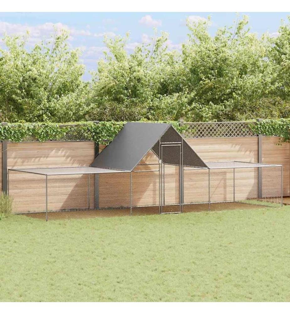 Poulailler 6 x 2 x 2 m Acier galvanisé