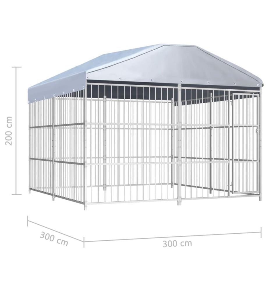 Outdoor-Hundezwinger mit Überdachung 300×300×200 cm