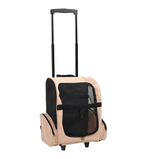 Trolley für Haustiere 3-in-1 Faltbar Beige