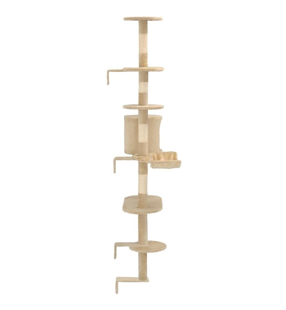 Wandkratzbaum mit Sisal-Kratzsäulen 194 cm Beige
