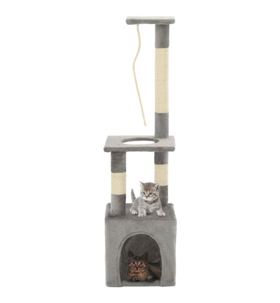 Katzen-Kratzbaum mit Sisal-Kratzsäulen 109 cm Grau