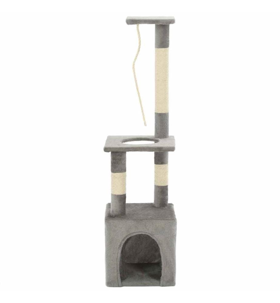 Katzen-Kratzbaum mit Sisal-Kratzsäulen 109 cm Grau