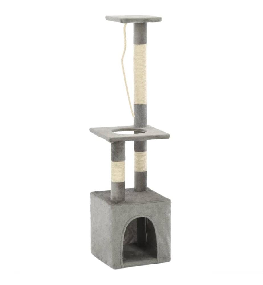 Katzen-Kratzbaum mit Sisal-Kratzsäulen 109 cm Grau