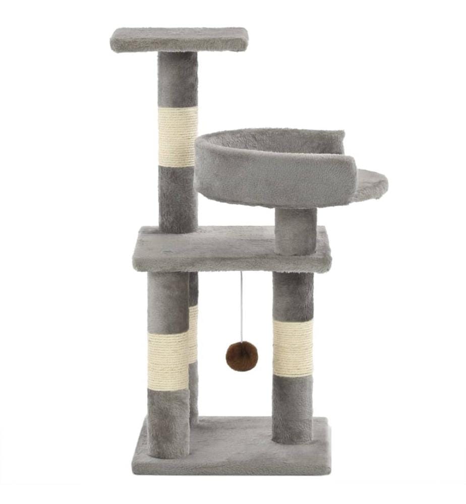 Katzen-Kratzbaum mit Sisal-Kratzsäulen 65 cm Grau