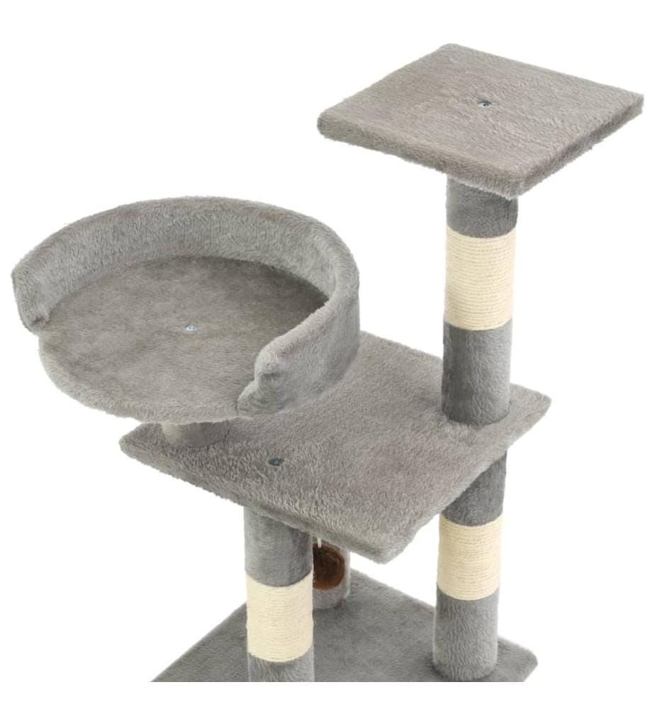 Katzen-Kratzbaum mit Sisal-Kratzsäulen 65 cm Grau