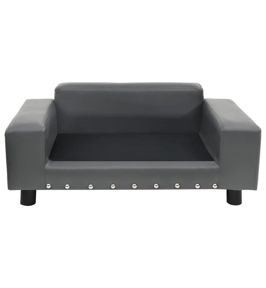 Hundesofa Grau 81x43x31 cm Plüsch und Kunstleder