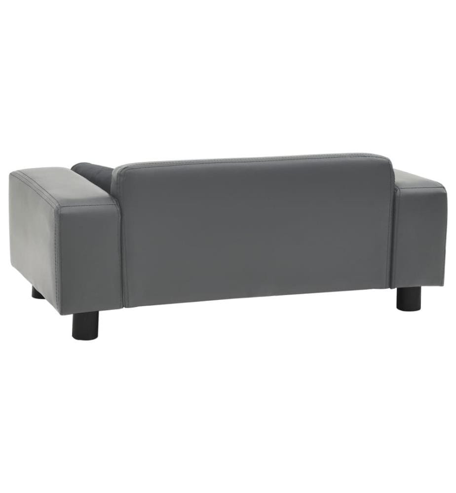 Hundesofa Grau 81x43x31 cm Plüsch und Kunstleder