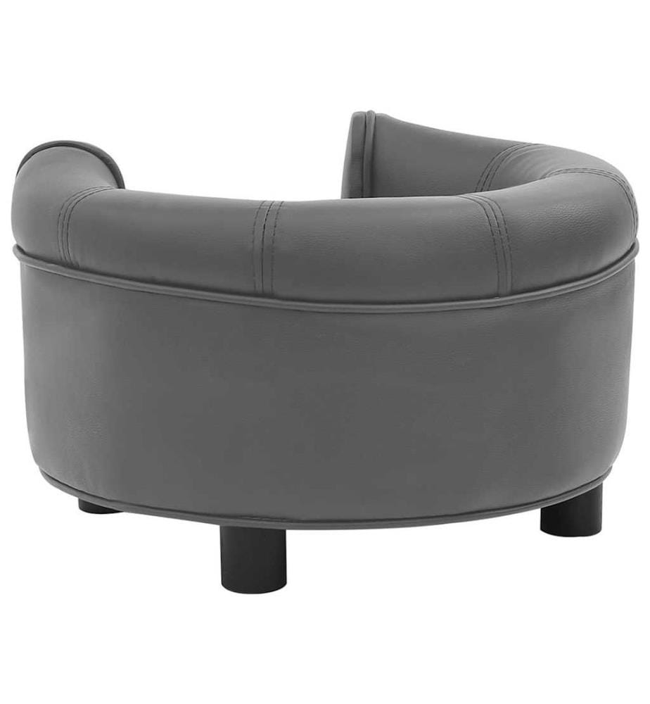 Hundesofa Grau 48x48x32 cm Plüsch und Kunstleder
