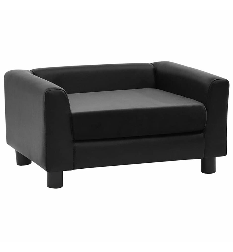 Hundesofa Schwarz 60x43x30 cm Plüsch und Kunstleder