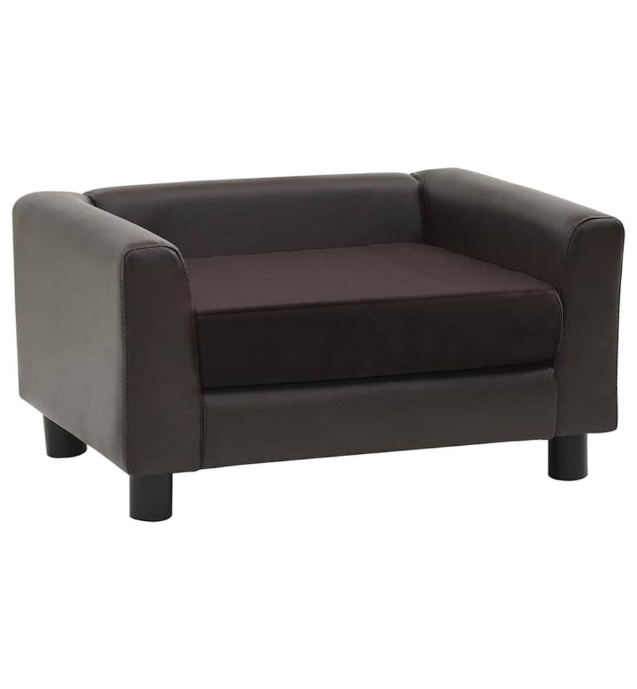 Hundesofa Braun 60x43x30 cm Plüsch und Kunstleder