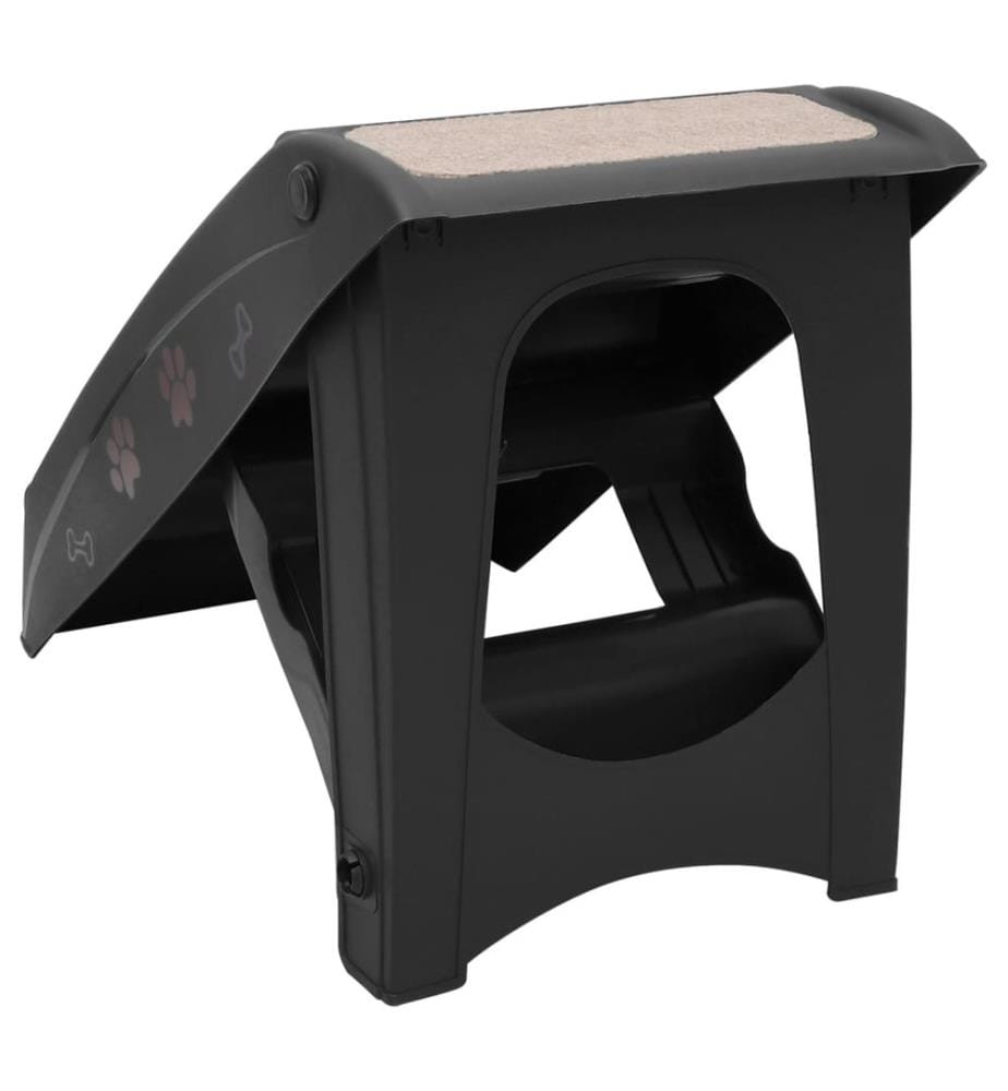 Hundetreppe Klappbar Schwarz 62x40x49,5 cm