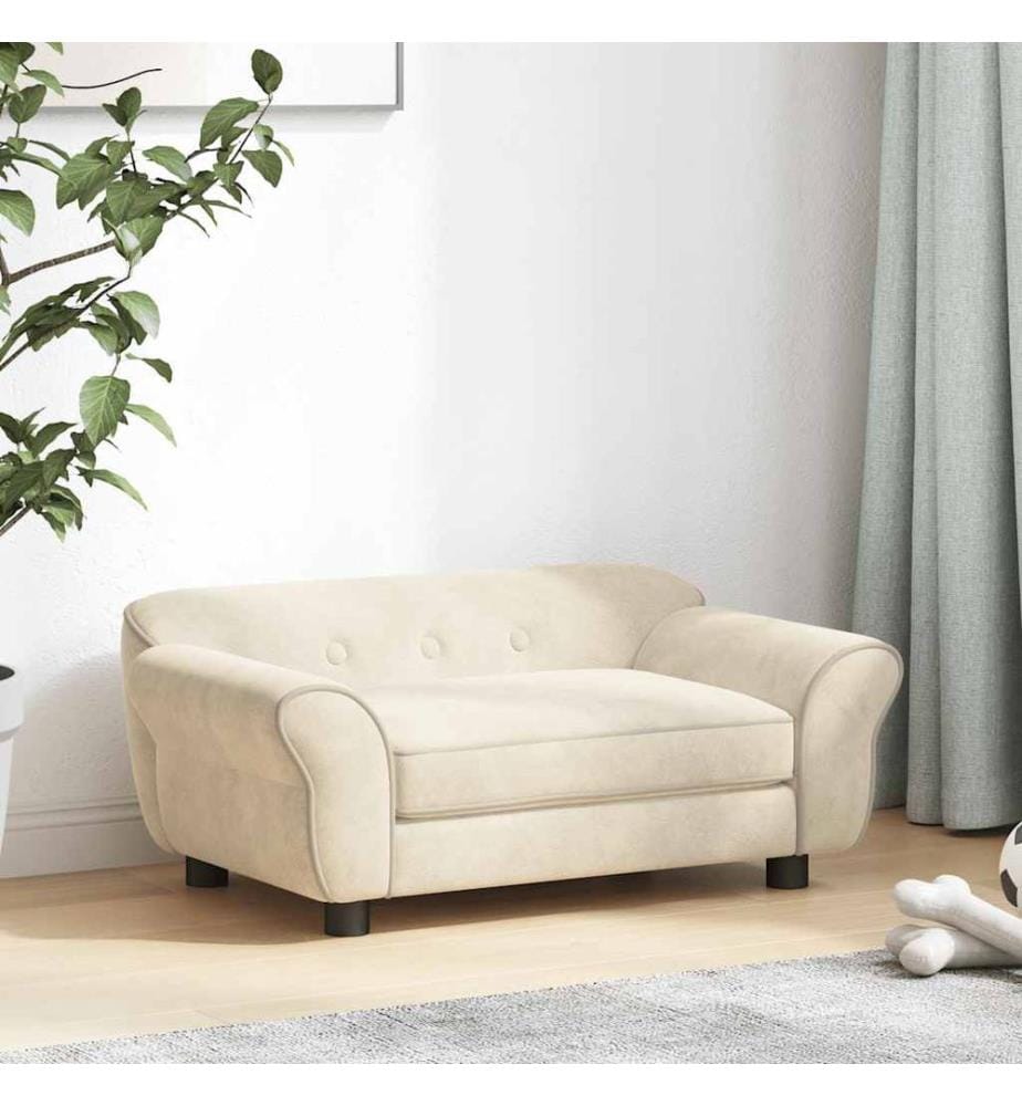 Hundesofa Creme 72x45x30 cm Plüsch
