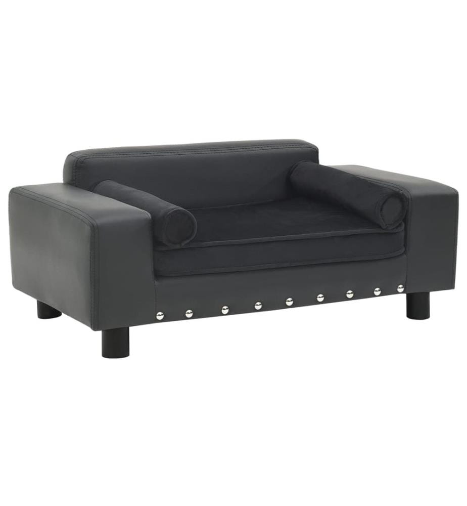 Hundesofa Dunkelgrau 81x43x31 cm Plüsch und Kunstleder