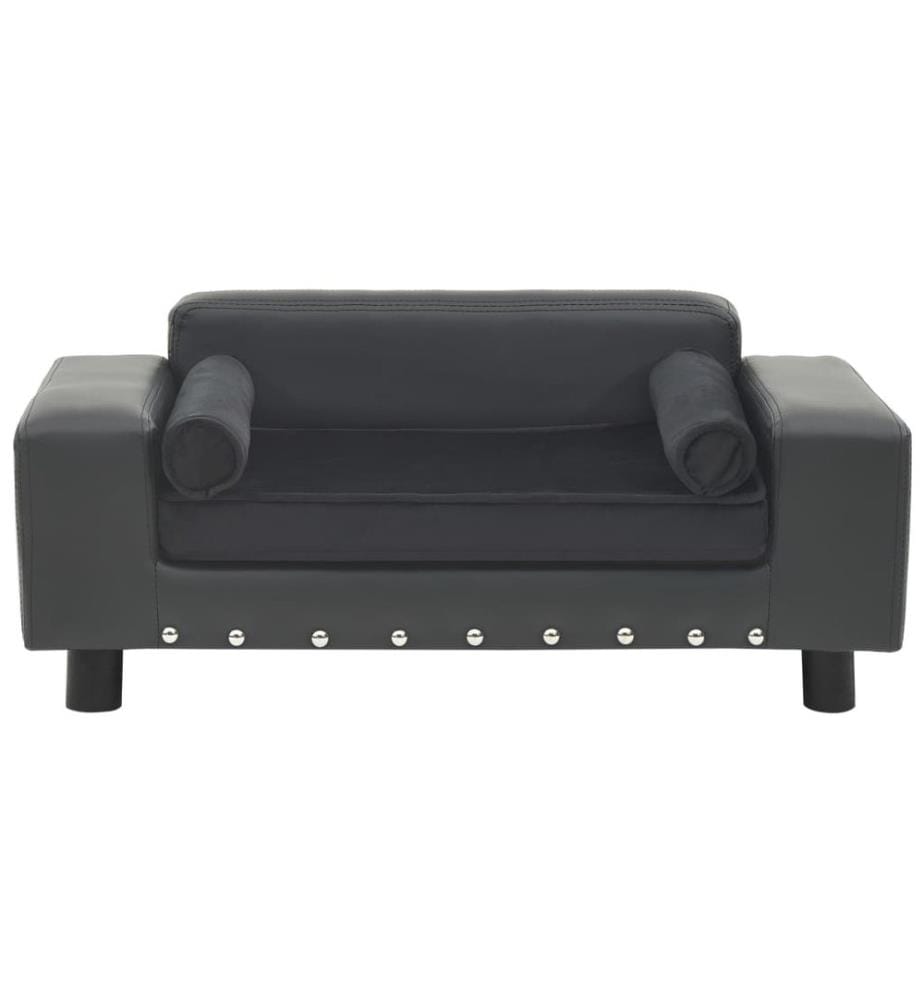 Hundesofa Dunkelgrau 81x43x31 cm Plüsch und Kunstleder