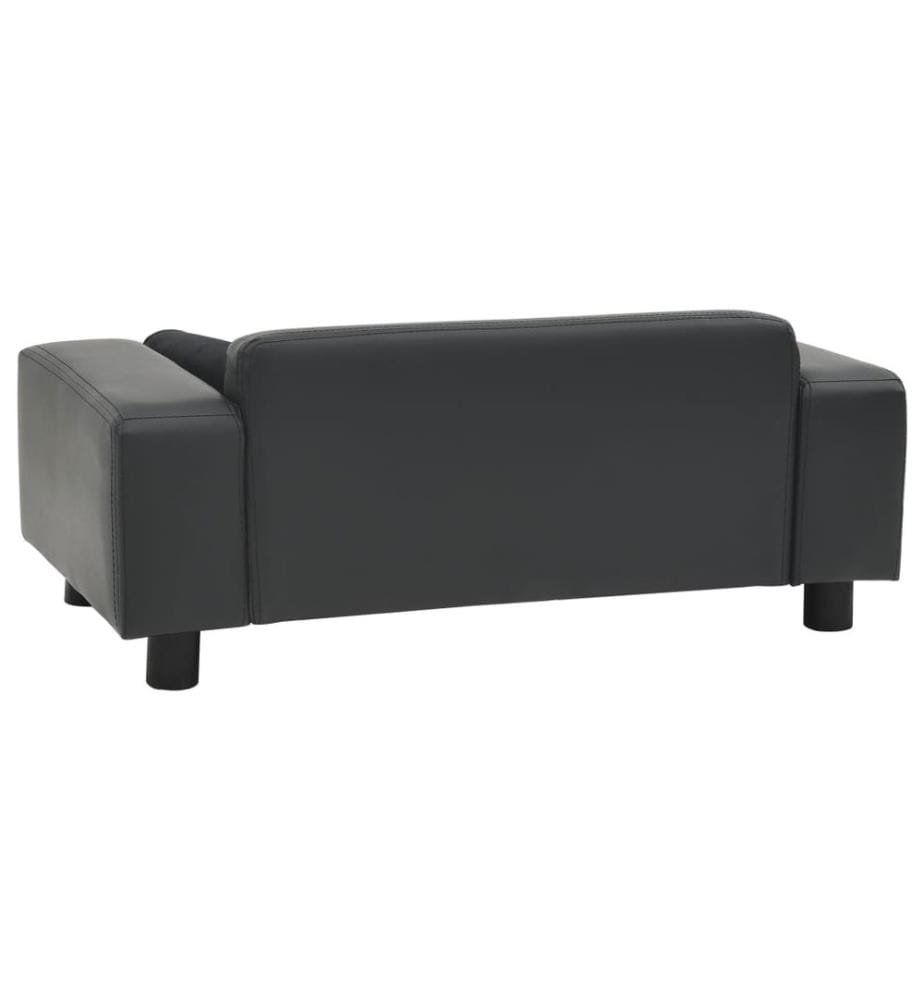 Hundesofa Dunkelgrau 81x43x31 cm Plüsch und Kunstleder