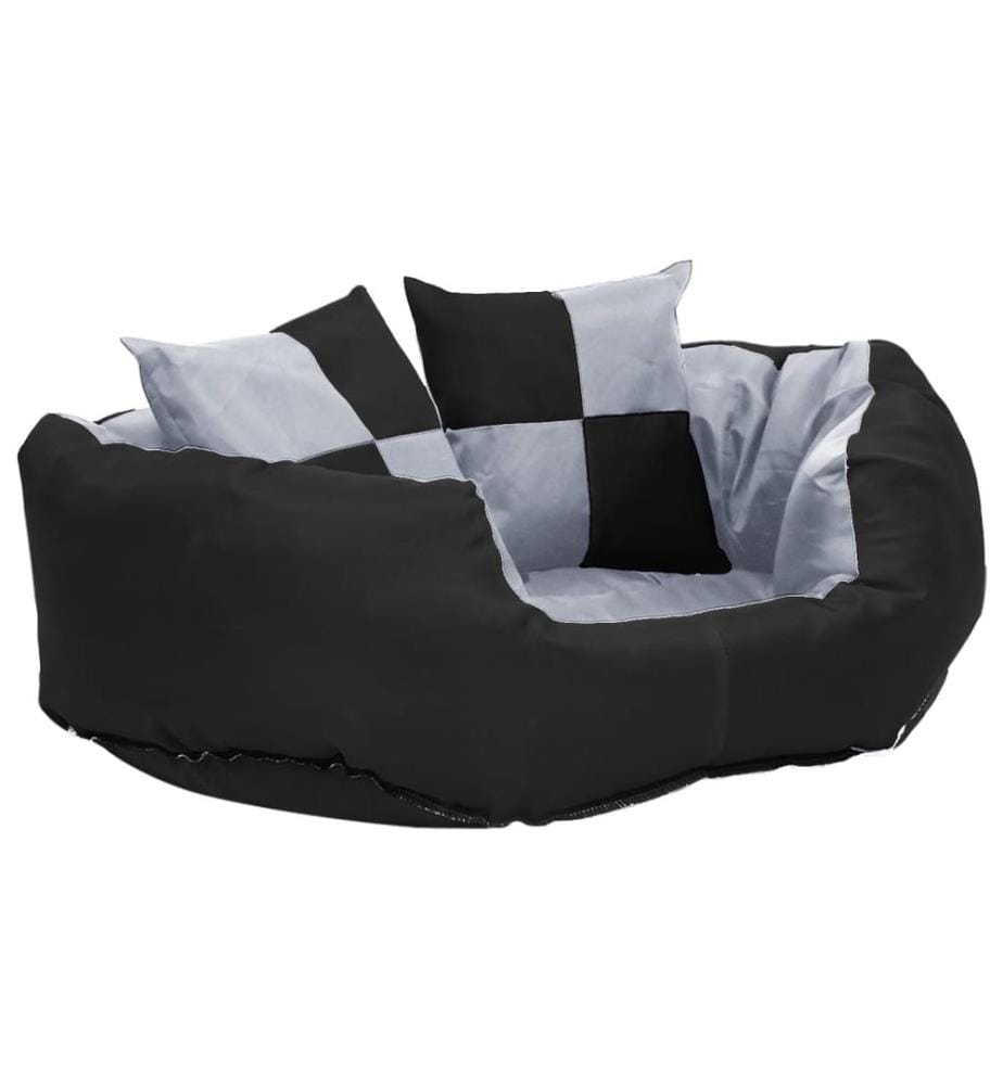 Wendbares & waschbares Hundekissen Grau und Schwarz 65x50x20 cm