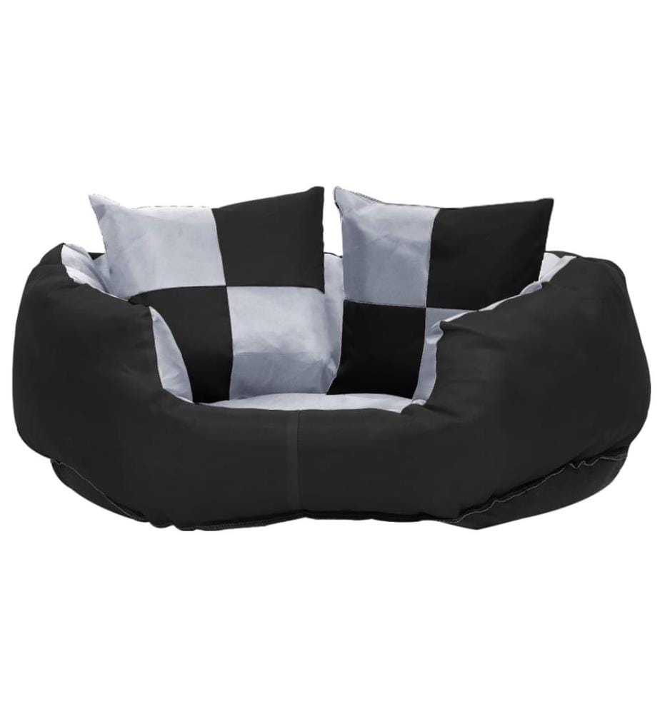Wendbares & waschbares Hundekissen Grau und Schwarz 65x50x20 cm