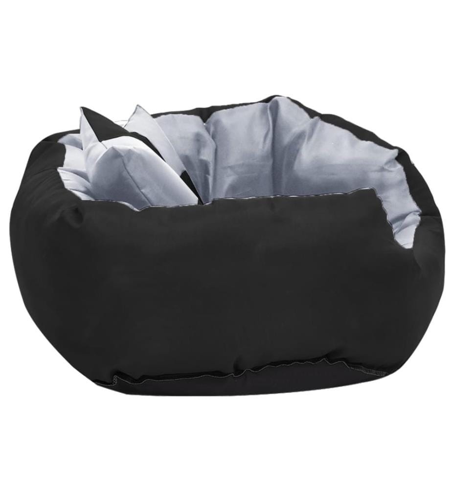 Wendbares & waschbares Hundekissen Grau und Schwarz 65x50x20 cm