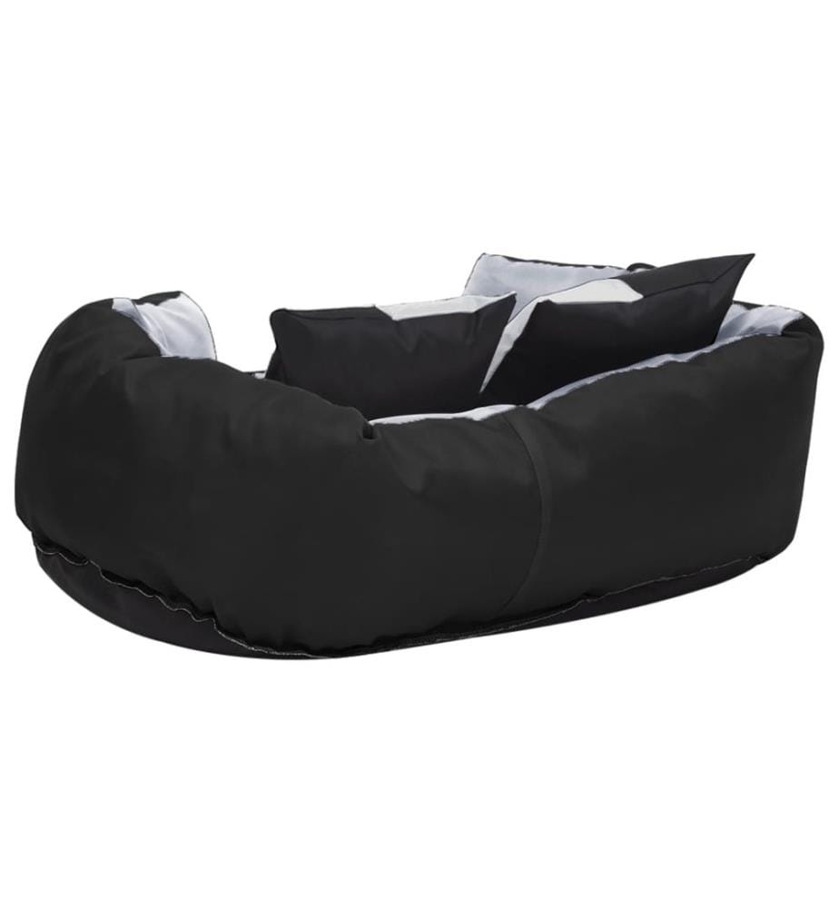 Wendbares & waschbares Hundekissen Grau und Schwarz 65x50x20 cm