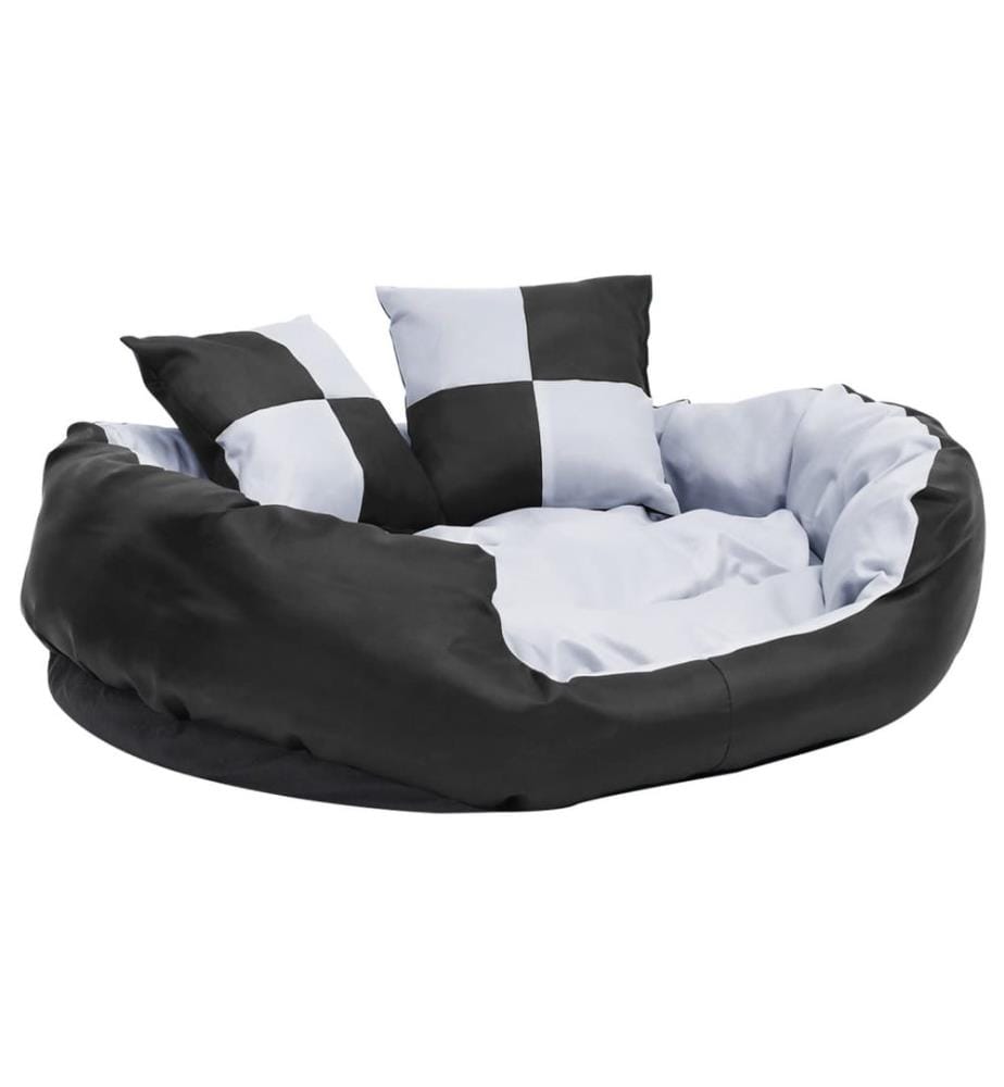 Wendbares & waschbares Hundekissen Grau und Schwarz 85x70x20 cm