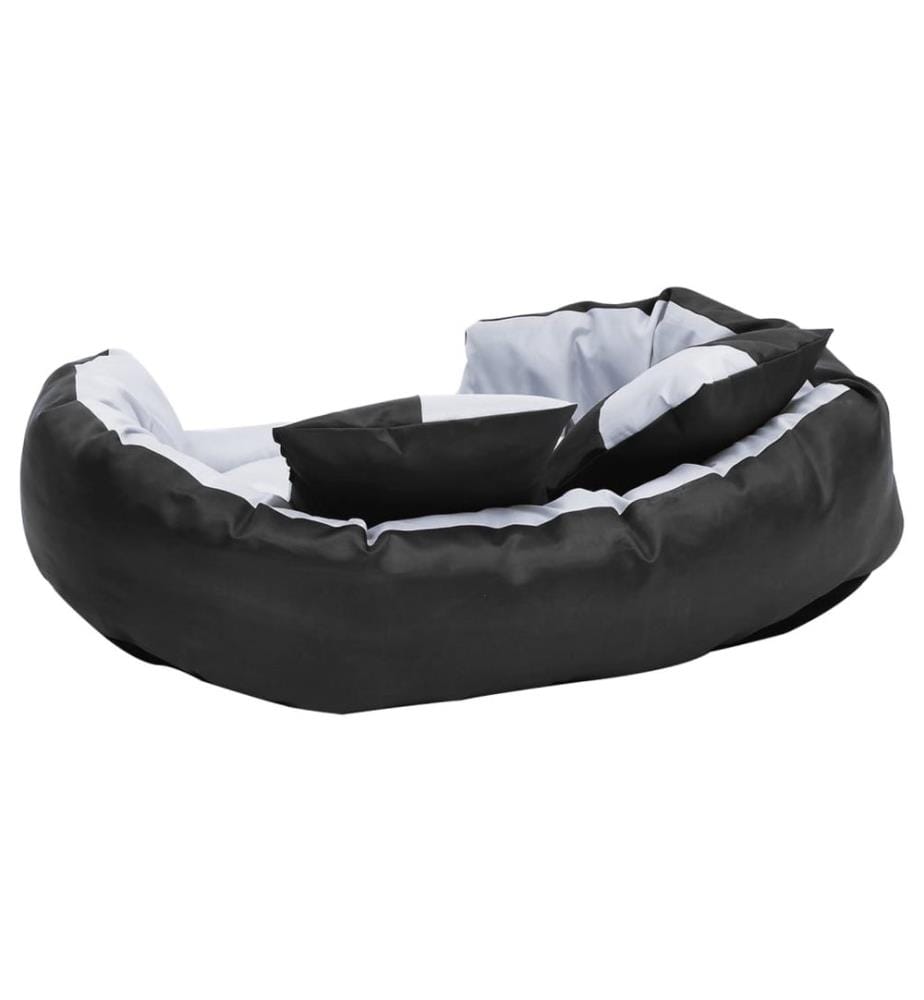 Wendbares & waschbares Hundekissen Grau und Schwarz 85x70x20 cm