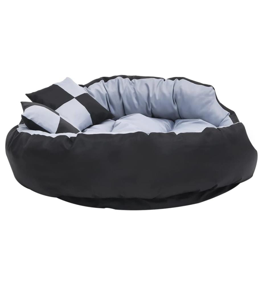 Hundekissen Wendbar und Waschbar Grau und Schwarz 110x80x23 cm