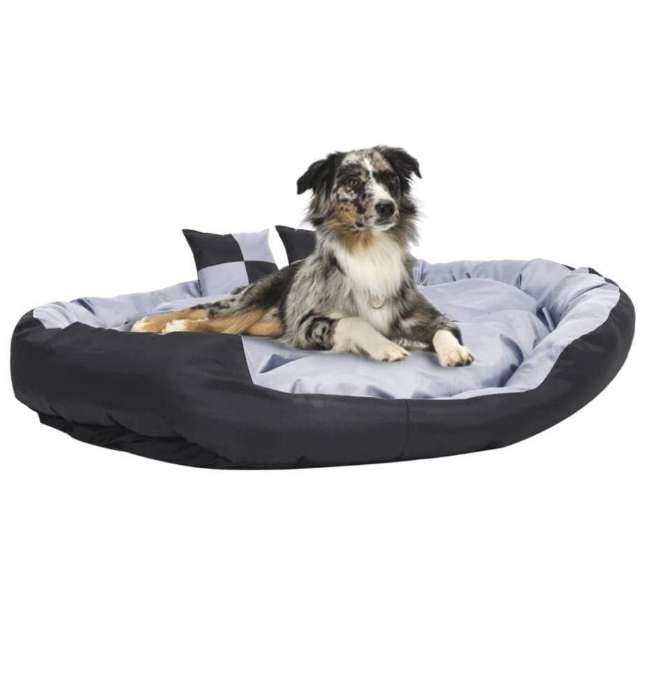Hundekissen Wendbar und Waschbar Grau und Schwarz 150x120x25 cm
