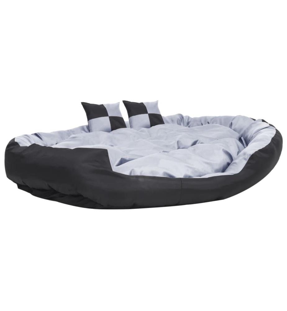 Hundekissen Wendbar und Waschbar Grau und Schwarz 150x120x25 cm