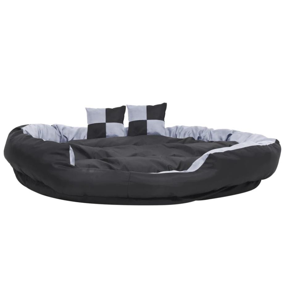 Hundekissen Wendbar und Waschbar Grau und Schwarz 150x120x25 cm