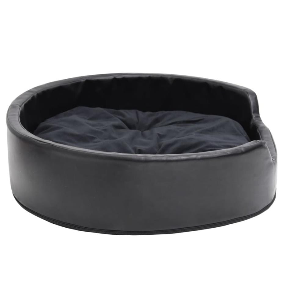 Hundebett Schwarz 79x70x19 cm Plüsch und Kunstleder