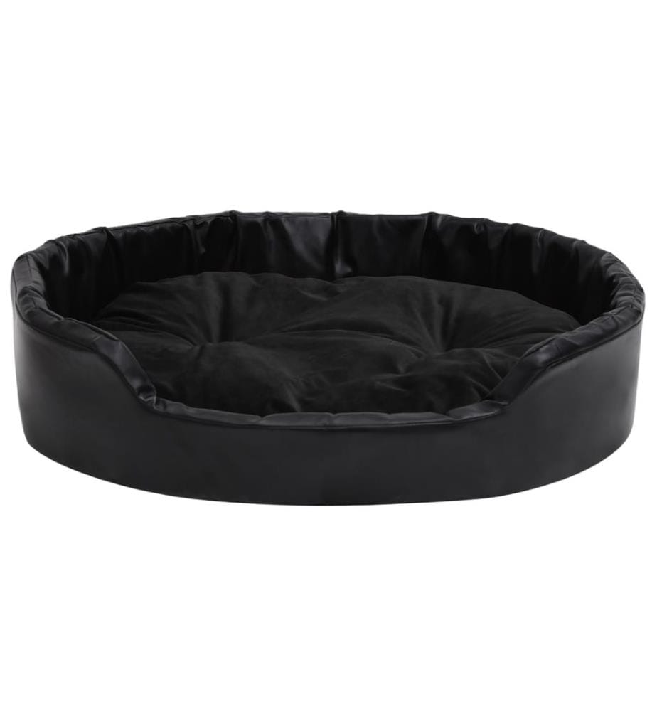 Hundebett Schwarz 90x79x20 cm Plüsch und Kunstleder