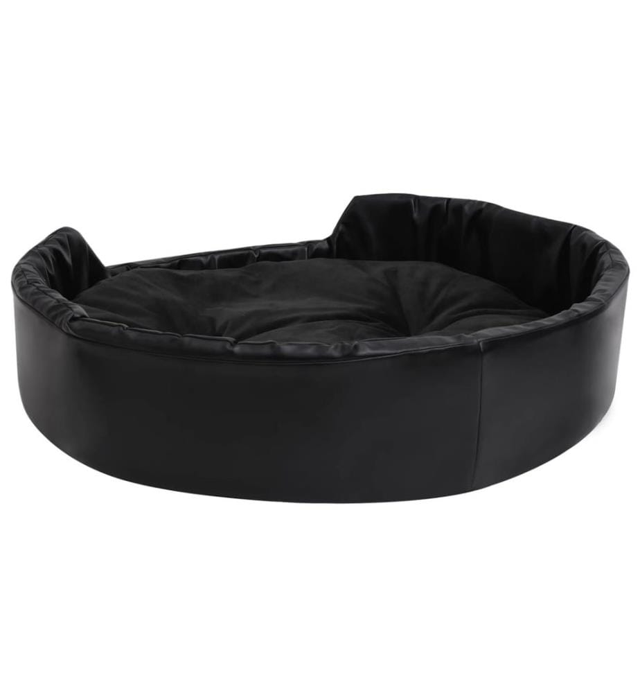 Hundebett Schwarz 90x79x20 cm Plüsch und Kunstleder