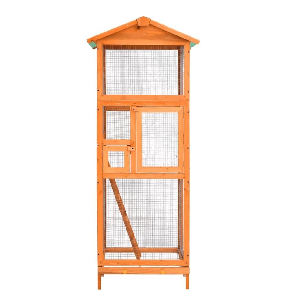 Vogelkäfig 68x62x166 cm Massivholz Fichte