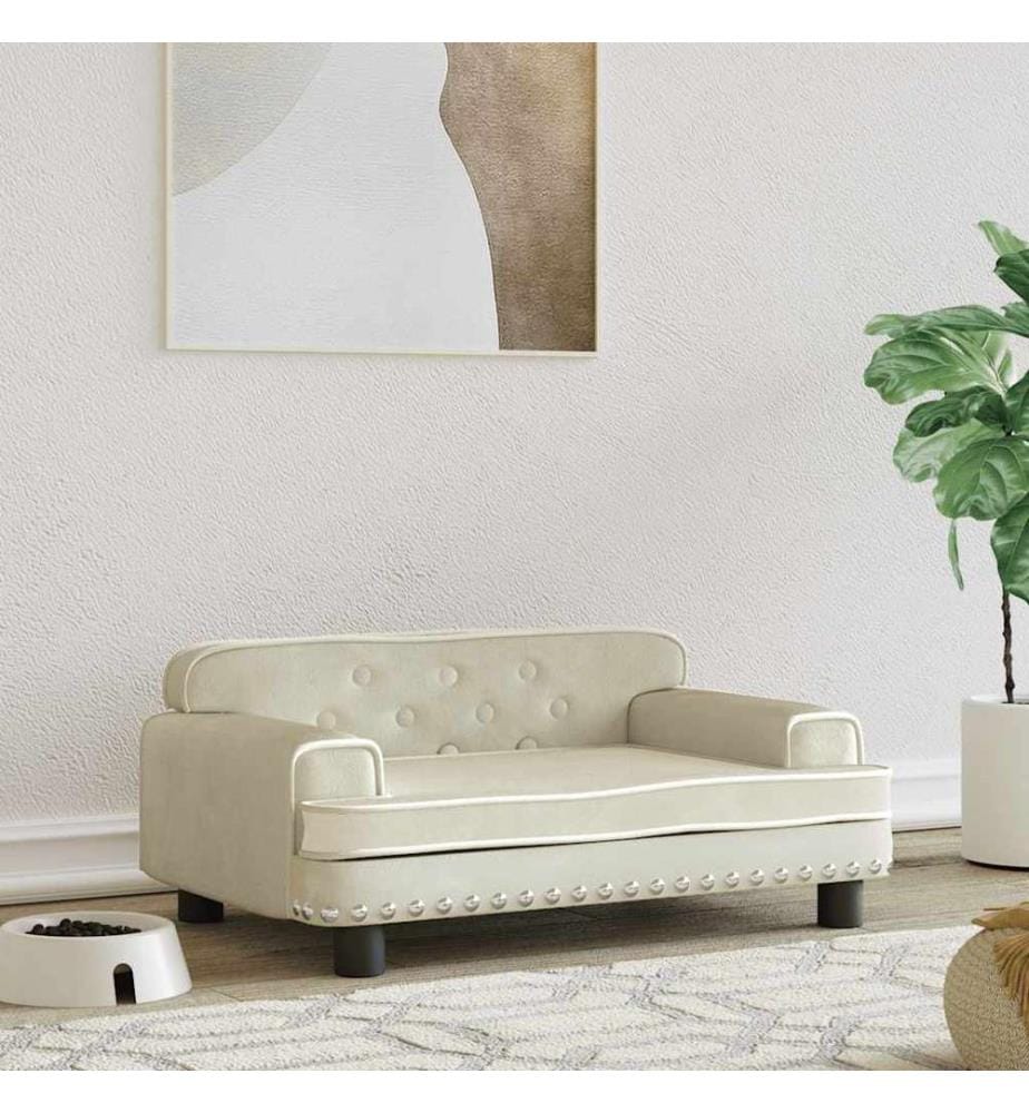 Lit pour chien crème 70x45x30 cm velours