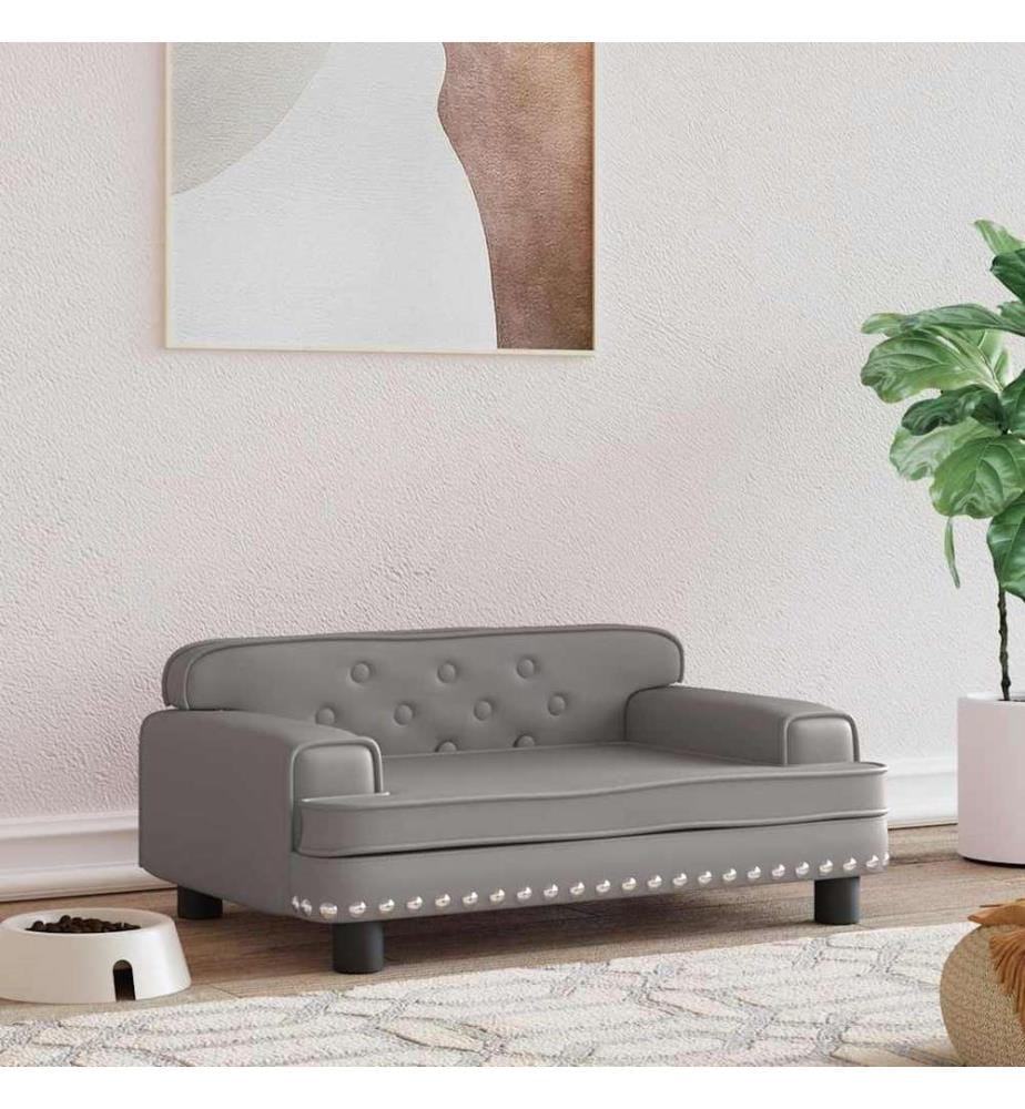 Hundebett Grau 70x45x30 cm Kunstleder
