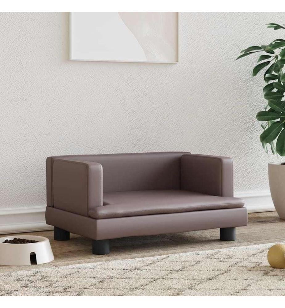 Hundebett Braun 60x40x30 cm Kunstleder