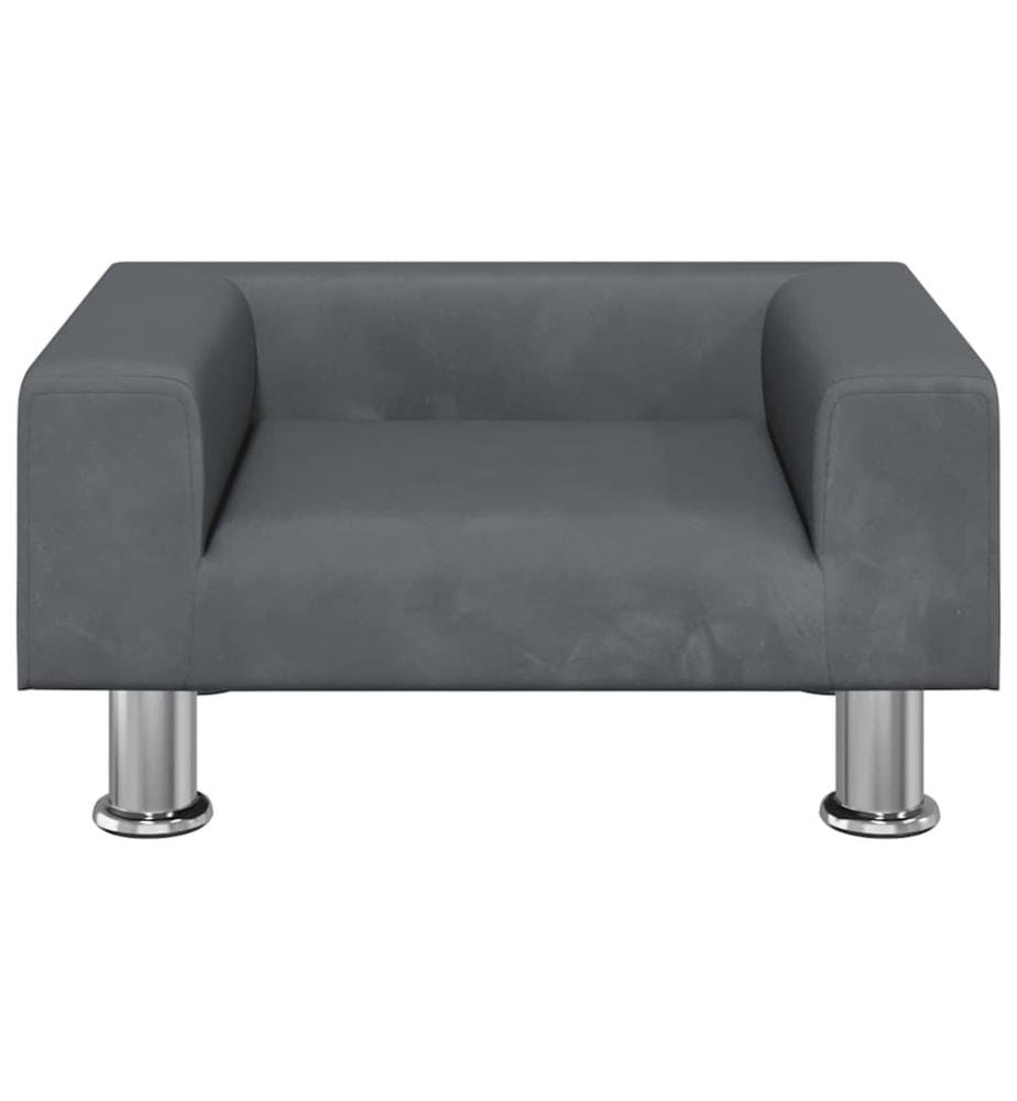 Hundebett Dunkelgrau 50x40x26,5 cm Samt